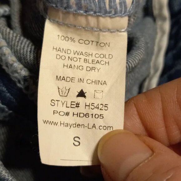 Lace up denim skirt with fringe and back zipper size small - Picture 3 of 3